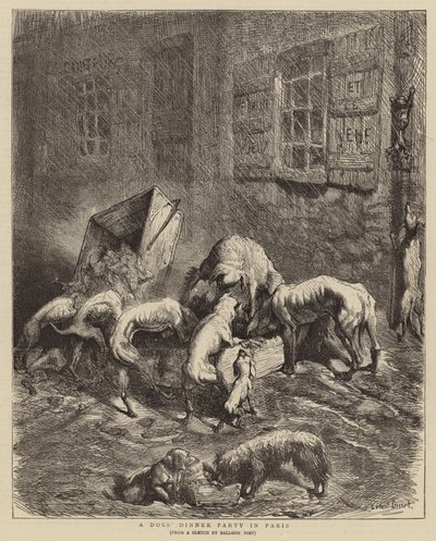 Dîner de chiens à Paris - Ernest Henry Griset