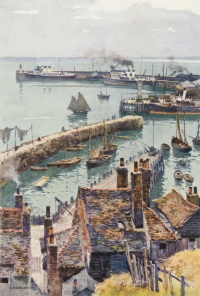 Port de Folkestone depuis Eastcliffe - Ernest William Haslehust