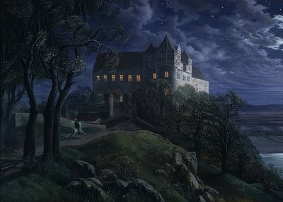 Château de Scharfenberg la nuit - Ernst Ferdinand Oehme