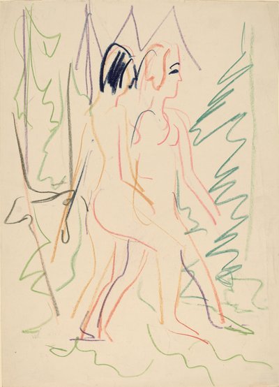 Deux nus dans une forêt - Ernst Ludwig Kirchner