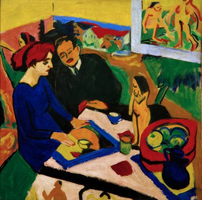 Doris et Heckel à la table - Ernst Ludwig Kirchner