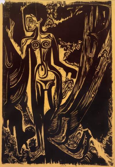 Femme nue dans la forêt - Ernst Ludwig Kirchner