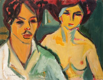 Autoportrait avec modèle - Ernst Ludwig Kirchner