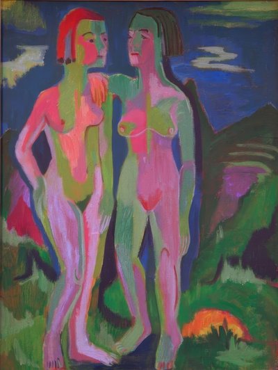 Deux nus féminins dans un paysage - Ernst Ludwig Kirchner