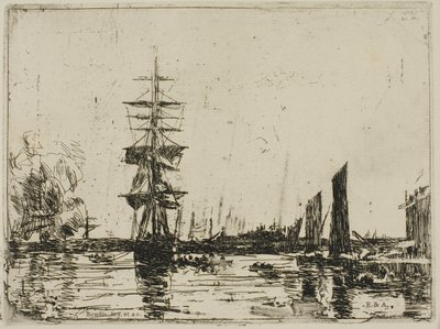 Paysage marin avec bateaux - Eugene Louis Boudin