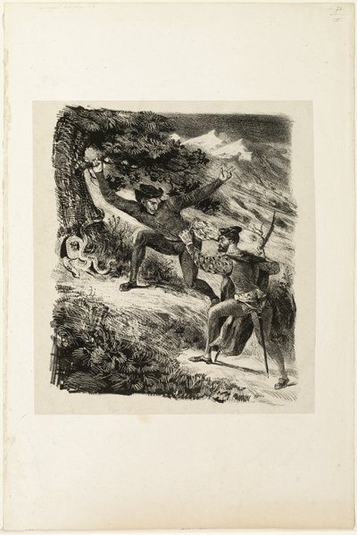 Faust et Méphistophélès dans les montagnes du Harz - Eugène Delacroix