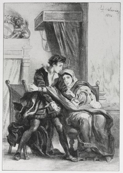 Hamlet et la Reine - Eugène Delacroix