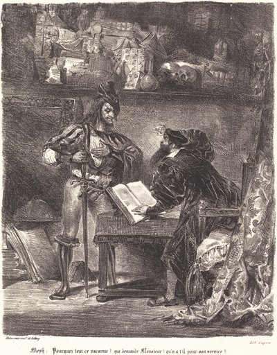 Mephisto apparaît à Faust - Eugène Delacroix