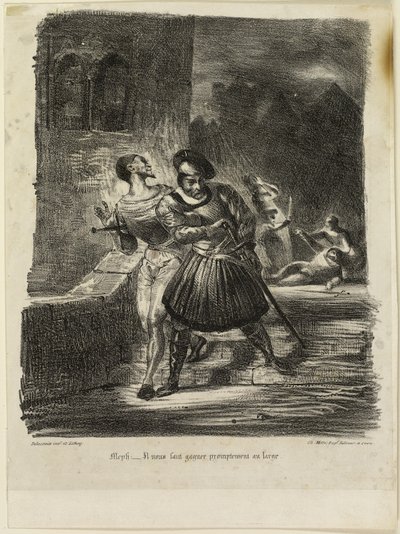 Méphistophélès et Faust fuyant après le duel - Eugène Delacroix