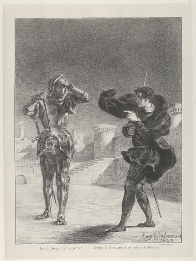 Le Fantôme sur la terrasse, 1843 - Eugène Delacroix