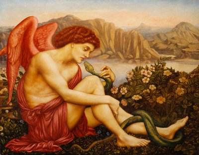 Ange avec serpent - Evelyn De Morgan