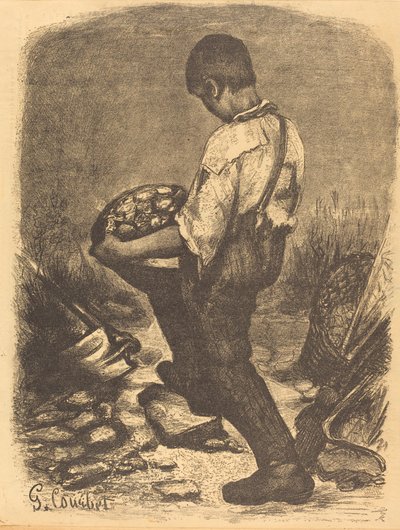 Le Casseur de pierres - Firmin Gillot after Gustave Courbet