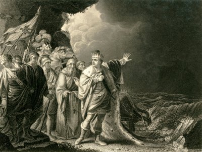 Canute réprimandant ses courtisans, vers 1840 - Francis Holl