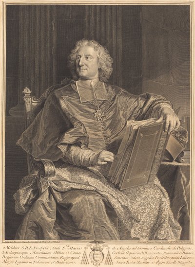 Cardinal de Polignac - François Chereau I after Hyacinthe Rigaud