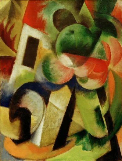 Petite composition II (Maison avec arbres) - Franz Marc