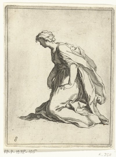 Jeune femme agenouillée - Frederick Bloemaert