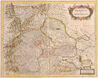 Carte du Piémont, Italie - Frederick de Wit