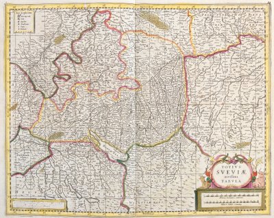 Carte de la Souabe (Allemagne) - Frederick de Wit