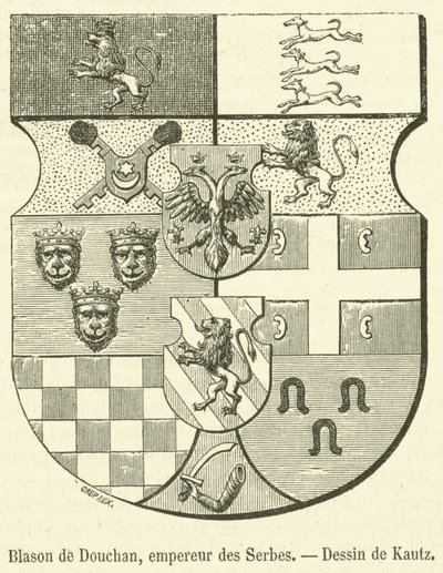 Blason de Douchan, empereur des Serbes - French School