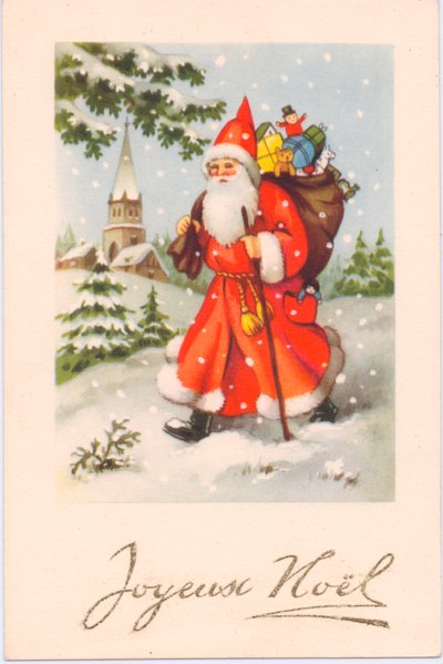 Carte postale de Noël, vers 1907 - French School