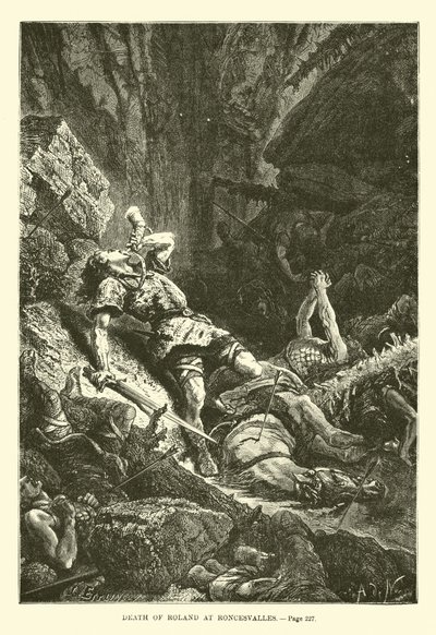 Mort de Roland à Roncevaux - French School