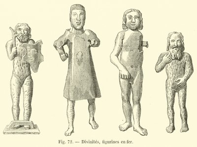 Divinités, figurines en fer - French School