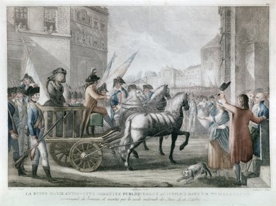 Marie-Antoinette conduite à la guillotine, le 16 octobre - French School