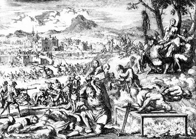 Massacre en Irlande en 1644, vers 1685 - French School