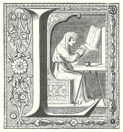 Scribe médiéval au travail - French School