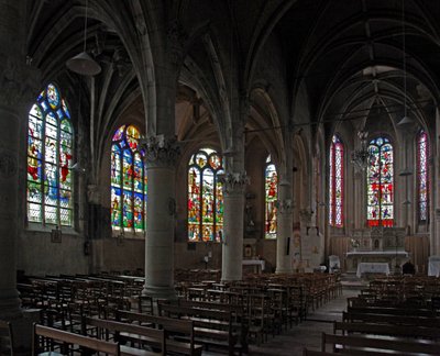 Fenêtre représentant une vue - French School