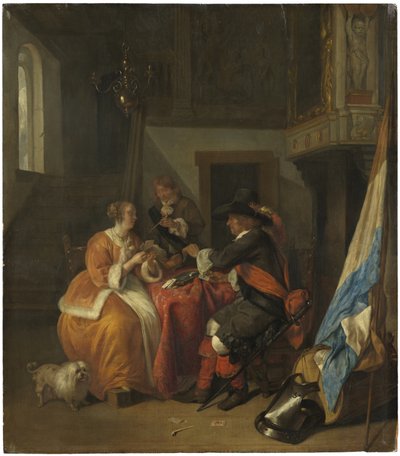 Une partie de cartes, vers 1655-9 - Gabriel Metsu