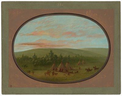 Un village Sioux - George Catlin