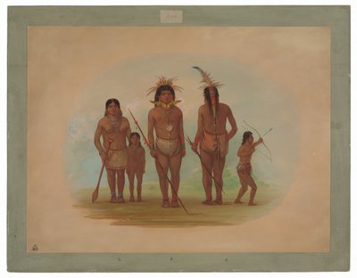 Cinq Indiens Iquito - George Catlin