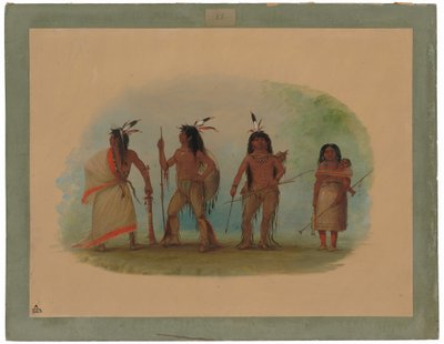 Quatre Indiens Apache - George Catlin