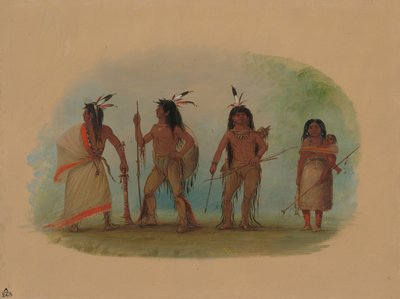 Quatre Indiens Apachee, 1855-1869 - George Catlin