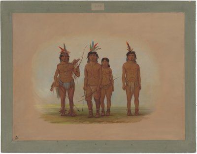 Quatre Indiens Macouchi - George Catlin