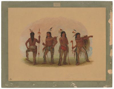 Quatre guerriers Navajo - George Catlin