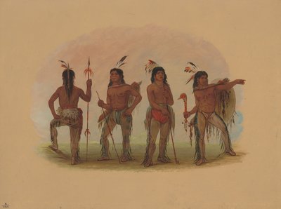 Quatre guerriers Navajo - George Catlin