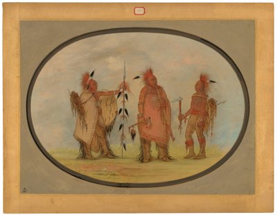 Chef Osage avec deux guerriers - George Catlin