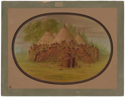 Danse de la pipe - Assinneboine - George Catlin