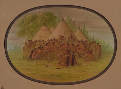 Danse de la pipe - Assinneboine, 1861-1869 - George Catlin