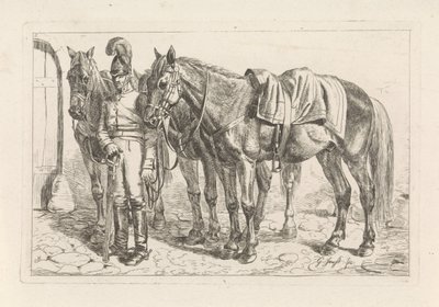 Cuirassier et trois chevaux - George Jooss