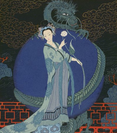 Dame avec un dragon - Georges Barbier