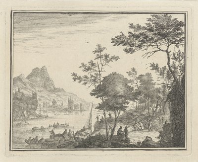 Paysage fluvial avec débarcadère - Gerard Melder