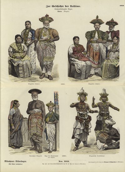 Costumes cinghalais, 1880 - German School