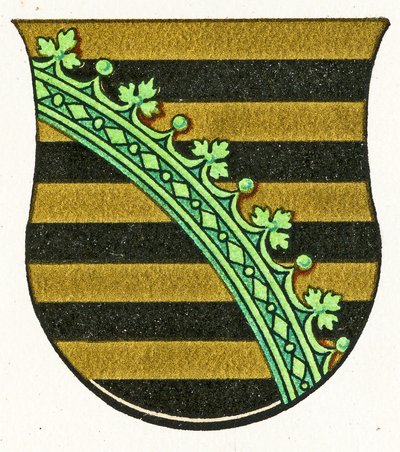 Armoiries de Saxe, vers 1898 - German School