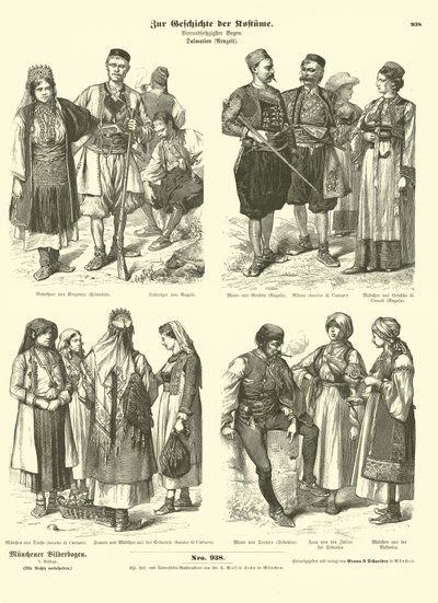 Costumes dalmates, fin XIXe siècle - German School