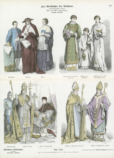 Costumes ecclésiastiques, XVIe et XVIIe siècles - German School