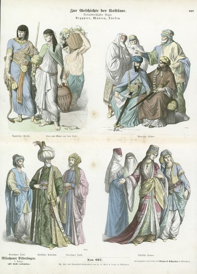 Costumes égyptiens, maures et turcs - German School