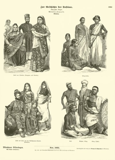 Costumes indiens, fin XIXe siècle - German School